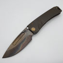 Medford Marauder Full Size Old School Bronze Titanium Handles w/ 0.26" Vulcan 3V Drop Point