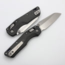 Microtech Marfione Select MSI RAM LOK Mini Slab Side Carbon Fiber Handles w/ Blue Accents & Stonewash M390MK 210M-10MS9