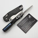 Microtech Marfione Select MSI RAM LOK Mini Slab Side Carbon Fiber Handles w/ Blue Accents & Stonewash M390MK 210M-10MS9