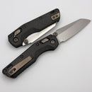 Microtech Marfione Select MSI RAM LOK Mini Slab Side Carbon Fiber Handles w/ Flamed Accents & Stonewash M390MK 210M-10MS11