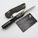 Microtech Marfione Select MSI RAM LOK Mini Slab Side Carbon Fiber Handles w/ Flamed Accents & Stonewash M390MK 210M-10MS11