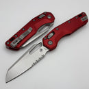Microtech Knives MSI RAM LOK Red Fluted Aluminum & Partial Serrated Stonewash M390MK 210-11FLRD
