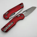 Microtech Knives MSI RAM LOK Red Fluted Aluminum & Partial Serrated Stonewash M390MK 210-11FLRD