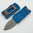 Microtech Exocet II w/ Blue Aluminum Handle & Apocalyptic D/E M390MK 1157-10APBL