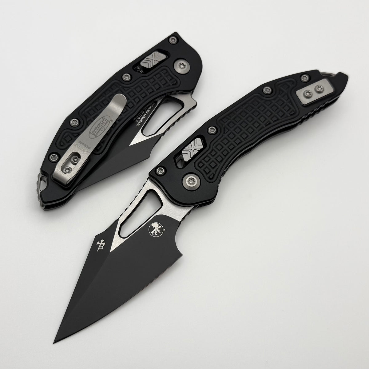 Microtech Knives Manual M-Stitch RAM LOK Black Tactical Frag Aluminum