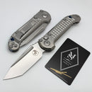 Microtech Marfione Select LUDT Gen III Frag Titanium Handles w/ Blue Accents & Stonewash Tanto 1136-10FRMS2
