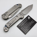Microtech Marfione Select LUDT Gen III Frag Titanium Handles w/ Blue Accents & Stonewash Tanto 1136-10FRMS2