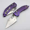 Microtech Marfione Select Manual Stitch RAM LOK Purple Haze Titanium Handles & Stonewash M390MK w/ Double Vapor Blast/Blue Accents 169RL-10MS5