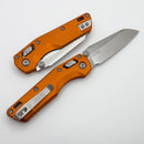 Microtech MSI RAM LOK Mini Orange Fluted Aluminum Handles w/ Stonewash M390MK 210M-10FLOR