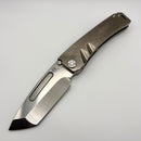 Pre-Owned Medford Marauder Full Size Tumbled Titanium Handles w/ 0.26" Tumbled 3V Tanto