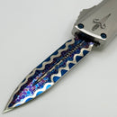 Marfione Custom Combat Troodon LT Gen III w/ Stainless Satin Handle & Blued Dragonskin San Mai Damascus Compound Ground D/E