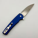 Pre-Owned Pro-Tech Malibu Blue Handle w/ White Pearl Inlaid Button & Satin Wharncliffe Blade 5300-LTD Blue