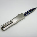 Marfione Custom Combat Troodon LT Gen III w/ Stainless Satin Handle & Blued Dragonskin San Mai Damascus Compound Ground D/E