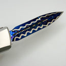 Marfione Custom Combat Troodon LT Gen III w/ Stainless Satin Handle & Blued Dragonskin San Mai Damascus Compound Ground D/E