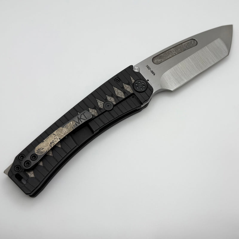 Medford Marauder Full Size Black Tsunami-Maki Wrap Titanium Handles w/ 0.26" Tumbled 3V Tanto