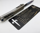 Marfione Custom Combat Troodon LT Gen III w/ Stainless Satin Handle & Blued Dragonskin San Mai Damascus Compound Ground D/E