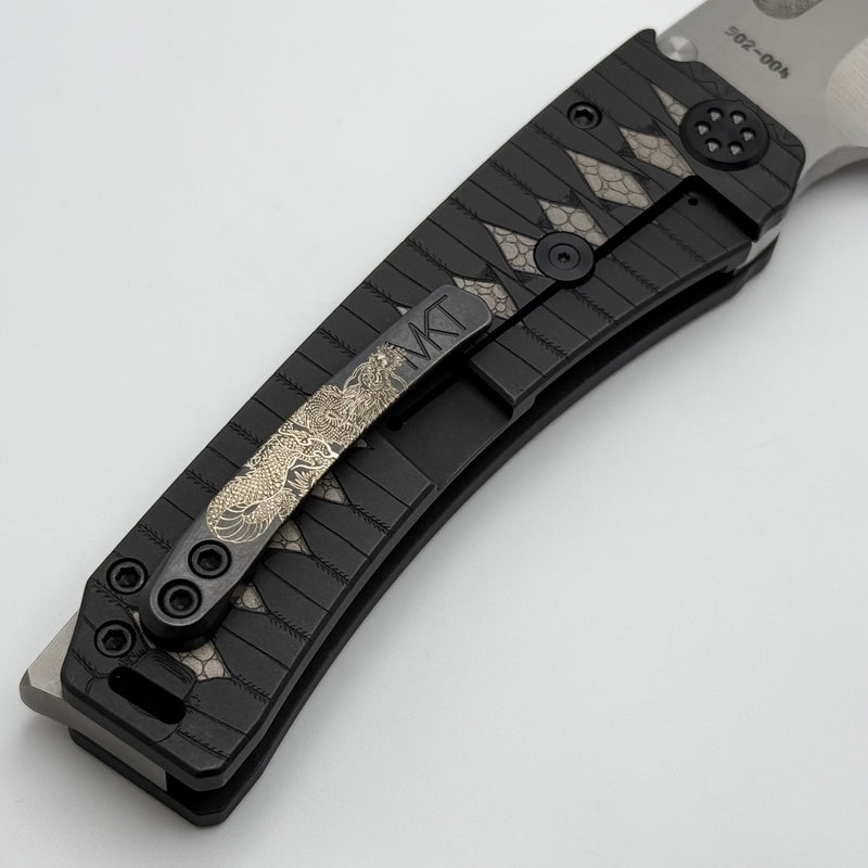 Medford Marauder Full Size Black Tsunami-Maki Wrap Titanium Handles w/ 0.26" Tumbled 3V Tanto