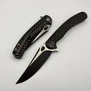 We Knife Dracarys Black Titanium Handle w/ Black Stonewashed and Satin Flats M390 WE 25061B-5