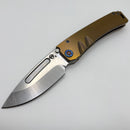 Medford Marauder Full Size Bronze Titanium Handles w/ 0.26" Tumbled 3V Drop Point