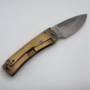 Medford Marauder Full Size Bronze Titanium Handles w/ 0.26" Tumbled 3V Drop Point