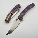 We Knife Dracarys Purple and Golden Titanium Handle w/ Hand Rubbed Satin M390 WE 25061B-2
