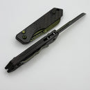 Heretic Knives Auto Jinn w/ Carbon Fiber Handles & Metallic Green MagnaCut H113-MG-CF