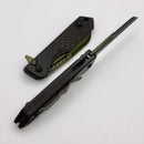 Heretic Knives M/A Jinn Flipper w/ Carbon Fiber Handles & Metallic Green MagnaCut H213-MG-CF