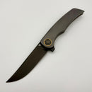 Tuya Knife All-Star Persia Bead Blasted Integral handle w/ No Spine Holes w/S90V DLC Blade T1750-A