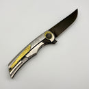Tuya Knife All-Star Persia Crystal Titanium Integral handle w/ Spine Holes w/S90V DLC Blade T1750-C