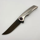 Tuya Knife All-Star Persia Crystal Titanium Integral handle w/ Spine Holes w/S90V DLC Blade T1750-C