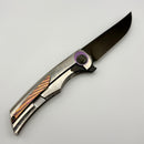 Tuya Knife All-Star Persia Crystal Titanium Integral handle w/ No Spine Holes w/S90V DLC Blade T1750-C