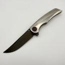 Tuya Knife All-Star Persia Crystal Titanium Integral handle w/ No Spine Holes w/S90V DLC Blade T1750-C