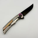 Tuya Knife All-Star Persia Crystal Titanium Integral handle w/ No Spine Holes w/S90V DLC Blade T1750-C