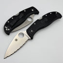 Discontinued Spyderco Leafjumper Black FRN Handles w/ Serrated VG-10 C262SBK