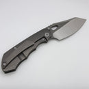 Pre Owned Custom Knife Factory & Rotten Design EVO 1.1 Tumbled Ti Handles w/ M398