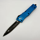 Microtech Combat Troodon Full-Serrated Black Blade w/ Blue Handle 142-3BL (Consignment)