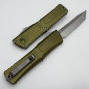 Microtech Knives Combat Troodon Gen III Stonewash Tanto Partial Serrated w/ OD Green Handle 1144-11OD