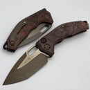 Heretic Knives Medusa Blood Red Camo Carbon Handles w/ Bronze Tanto MagnaCut H011-7A-RD/CC