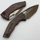 Heretic Knives Medusa Blood Red Camo Carbon Handles w/ Bronze Tanto MagnaCut H011-7A-RD/CC