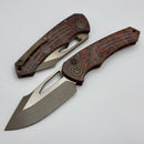 Heretic Knives Pariah M/A Button Lock Blood Red Camo Carbon Handles w/ Bronze MagnaCut H046-7A-RD/CC