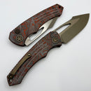 Heretic Knives Pariah M/A Button Lock Blood Red Camo Carbon Handles w/ Bronze MagnaCut H046-7A-RD/CC