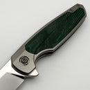 Holt Bladeworks Haptic w/ Titanium Burnished Bent Starburst Green CarboTi Inlaid Handles & Bohler M390 Near Mirror 1320