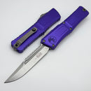 Microtech Knives Combat Troodon Gen III Stonewash Interceptor w/ Purple Handle Signature Series 1217-10PUS