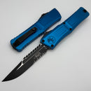 Microtech Knives Combat Troodon Gen III Black Partial Serrated Interceptor w/ Blue Handle Signature Series 1217-2BLS