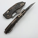 Microtech Marfione Select Manual Stitch RAM LOK Livewire Carbon Fiber w/ Flamed/Bronze Accents & DLC M390MK 169RL-1DLCMS1