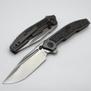 Custom Knife Factory Snafu 4.0 Large Titanium Integral Handle w/ Carbon Fiber Inlays & M398