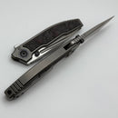 Custom Knife Factory Snafu 4.0 Large Titanium Integral Handle w/ Red Carbon Fiber Inlays & M398