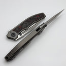 Custom Knife Factory Snafu 4.0 Medium Titanium Integral Handle w/ Red Carbon Fiber Inlays & M398