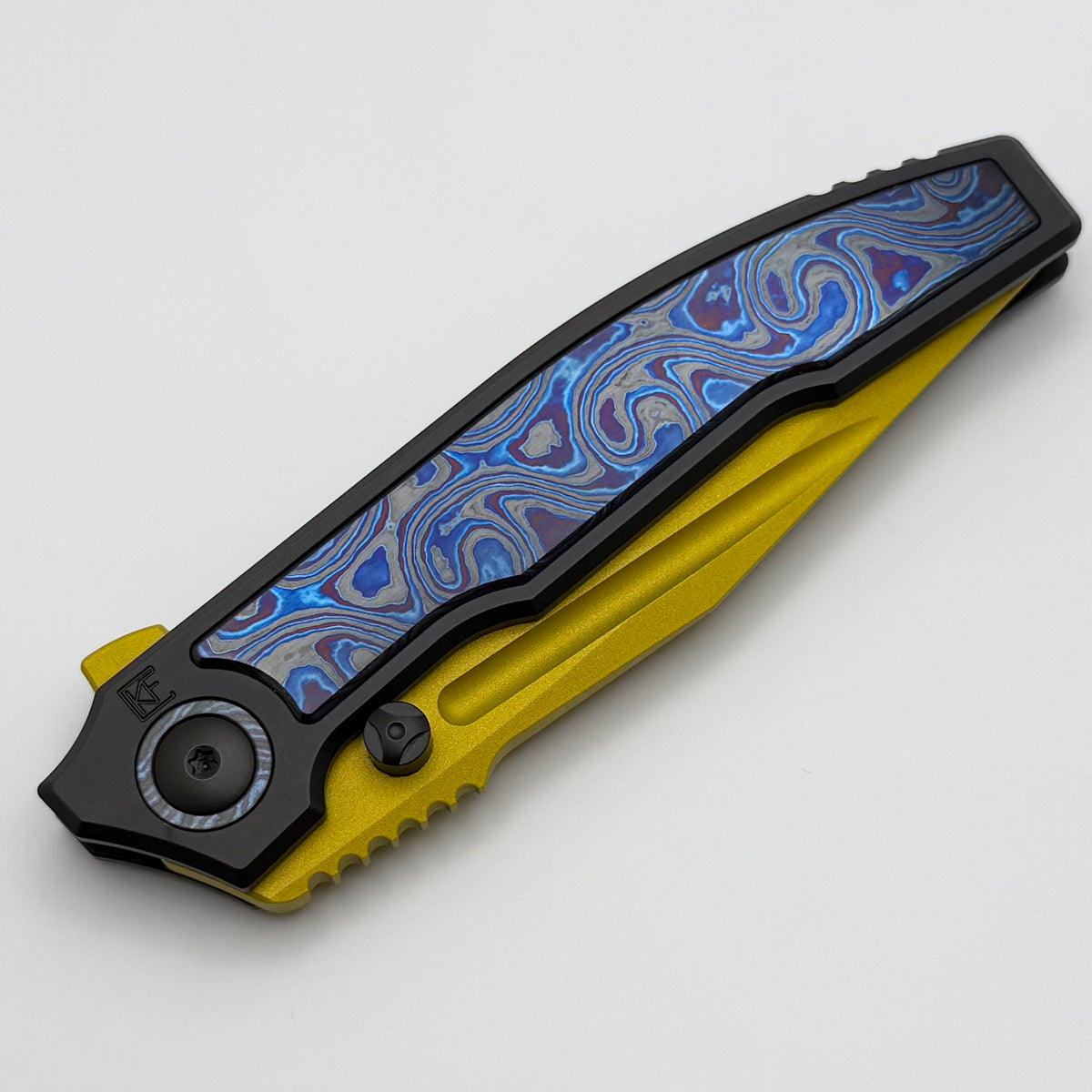 SNAFUクルーネック3色セット Custom Knife Factory Snafu 4.0 Medium Yellow & ZircuTi Inlays