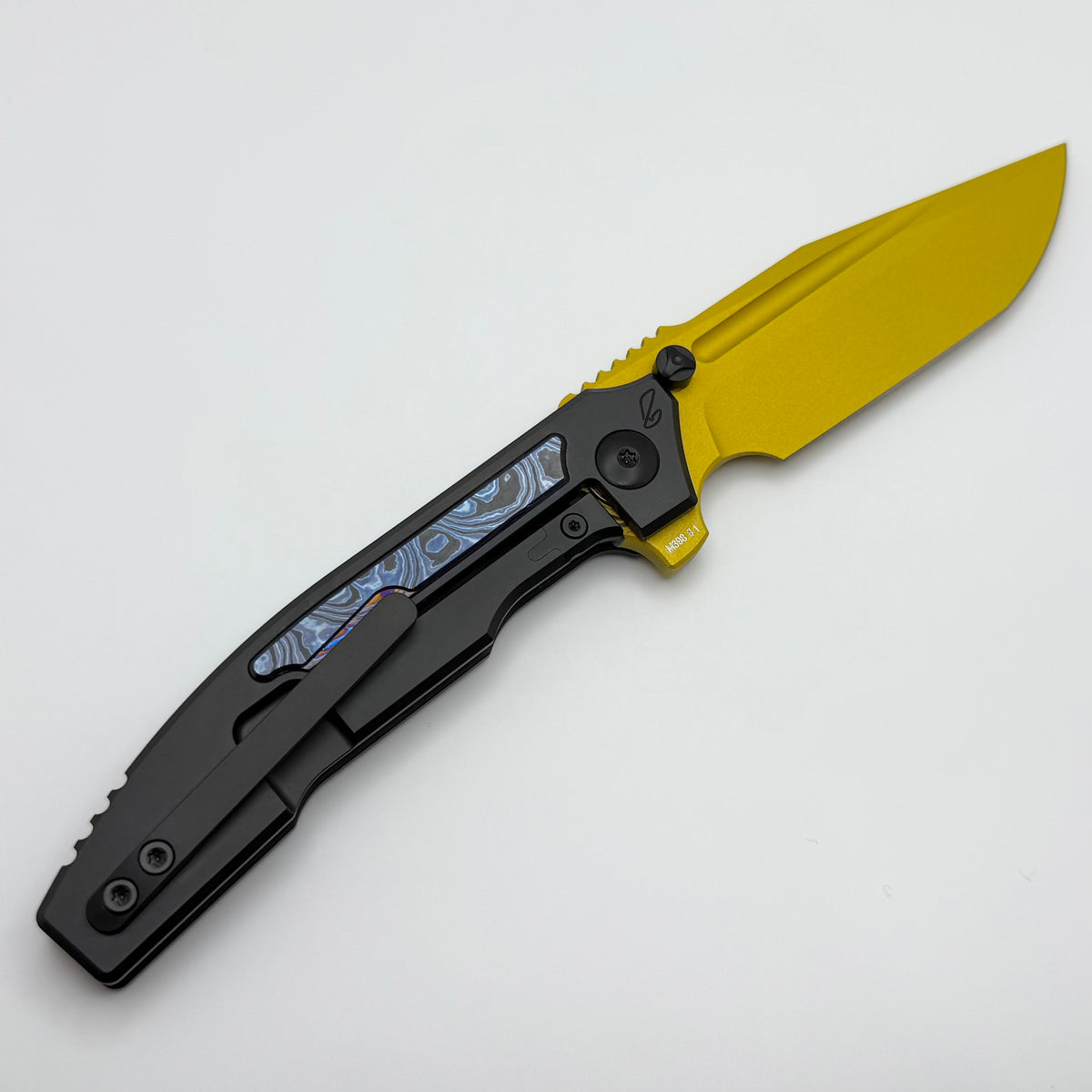 Custom Knife Factory Snafu 4.0 Medium Yellow & ZircuTi Inlays
